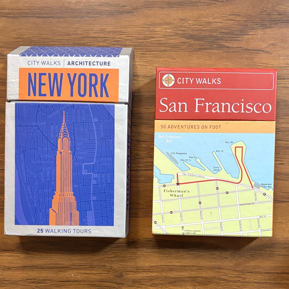 City Walks: New York and San Francisco Walking Tour Cards . In original cases
